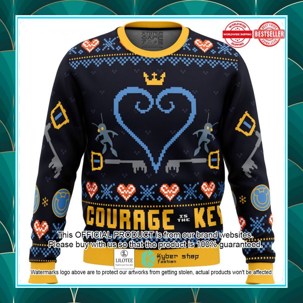 courage is the key kingdom hearts christmas sweater 1 663