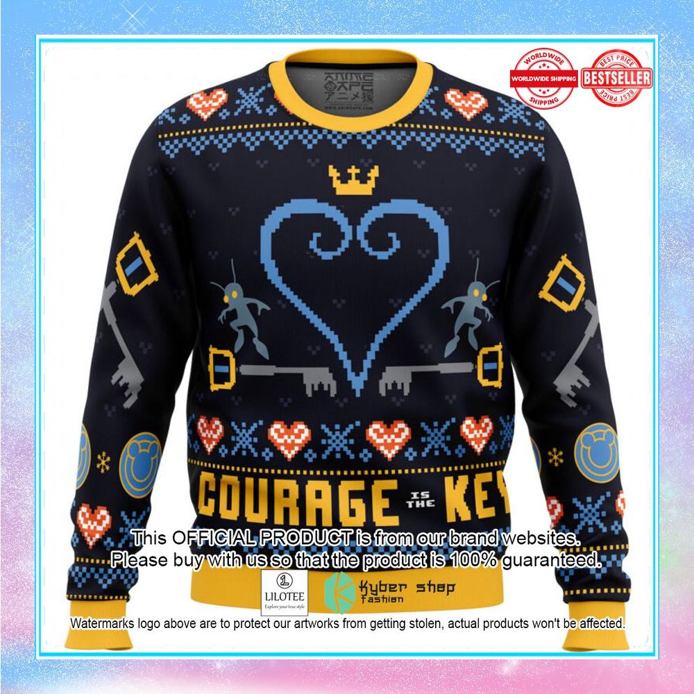 courage is the key kingdom hearts christmas sweater 1 88