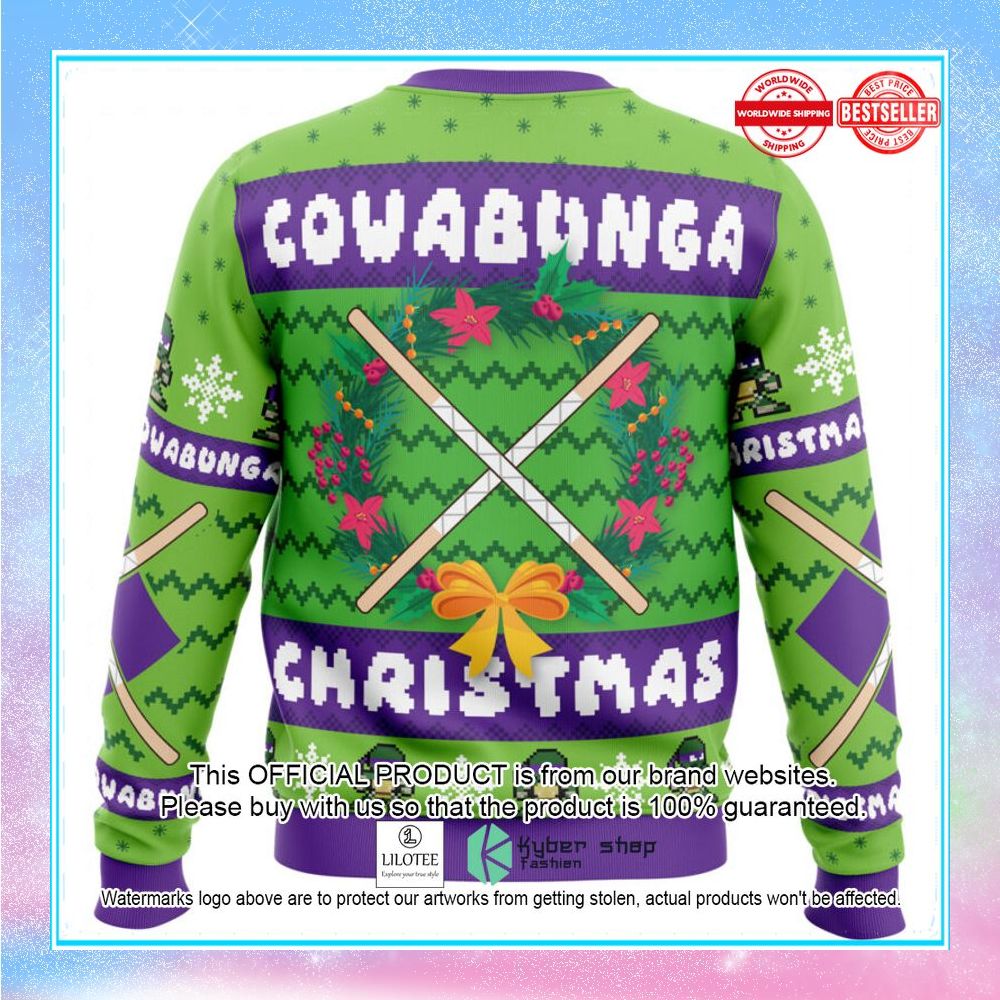 cowabunga donatello christmas teenage mutant ninja turtles christmas sweater 2 552