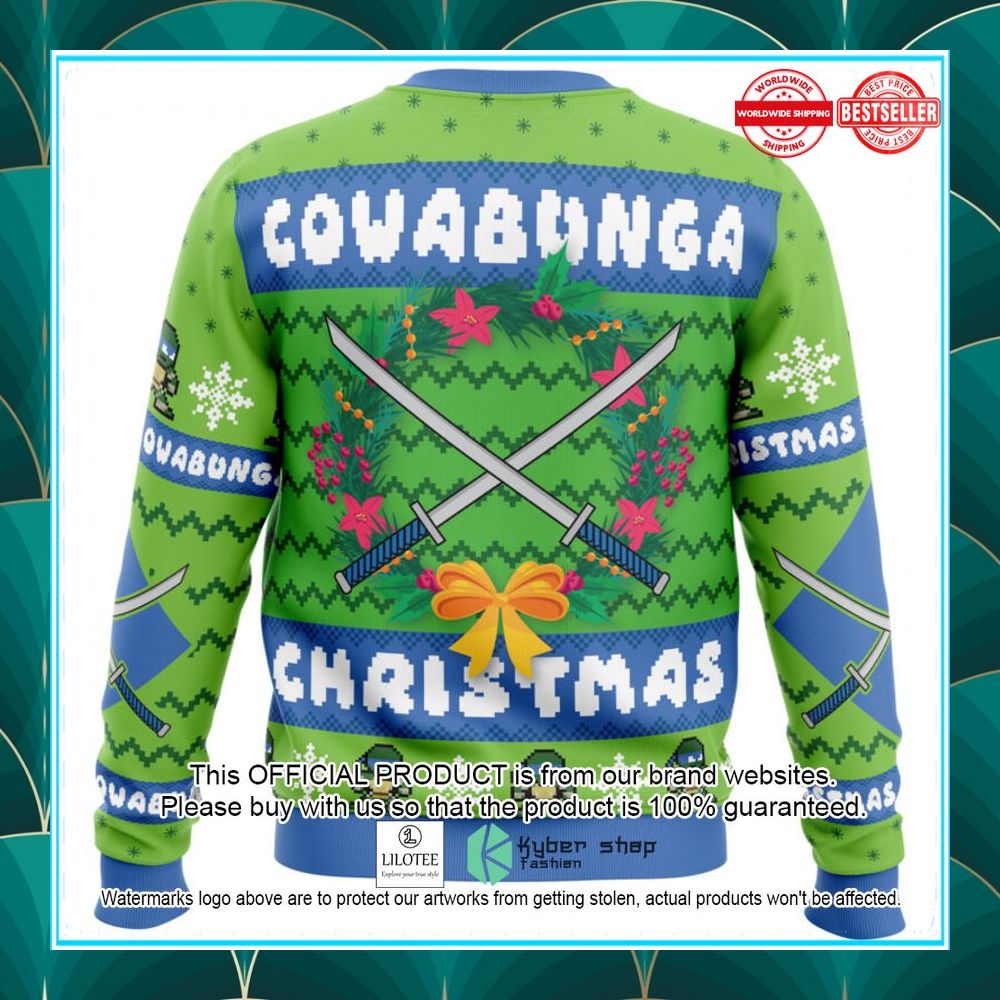 cowabunga leonardo christmas teenage mutant ninja turtles christmas sweater 2 19