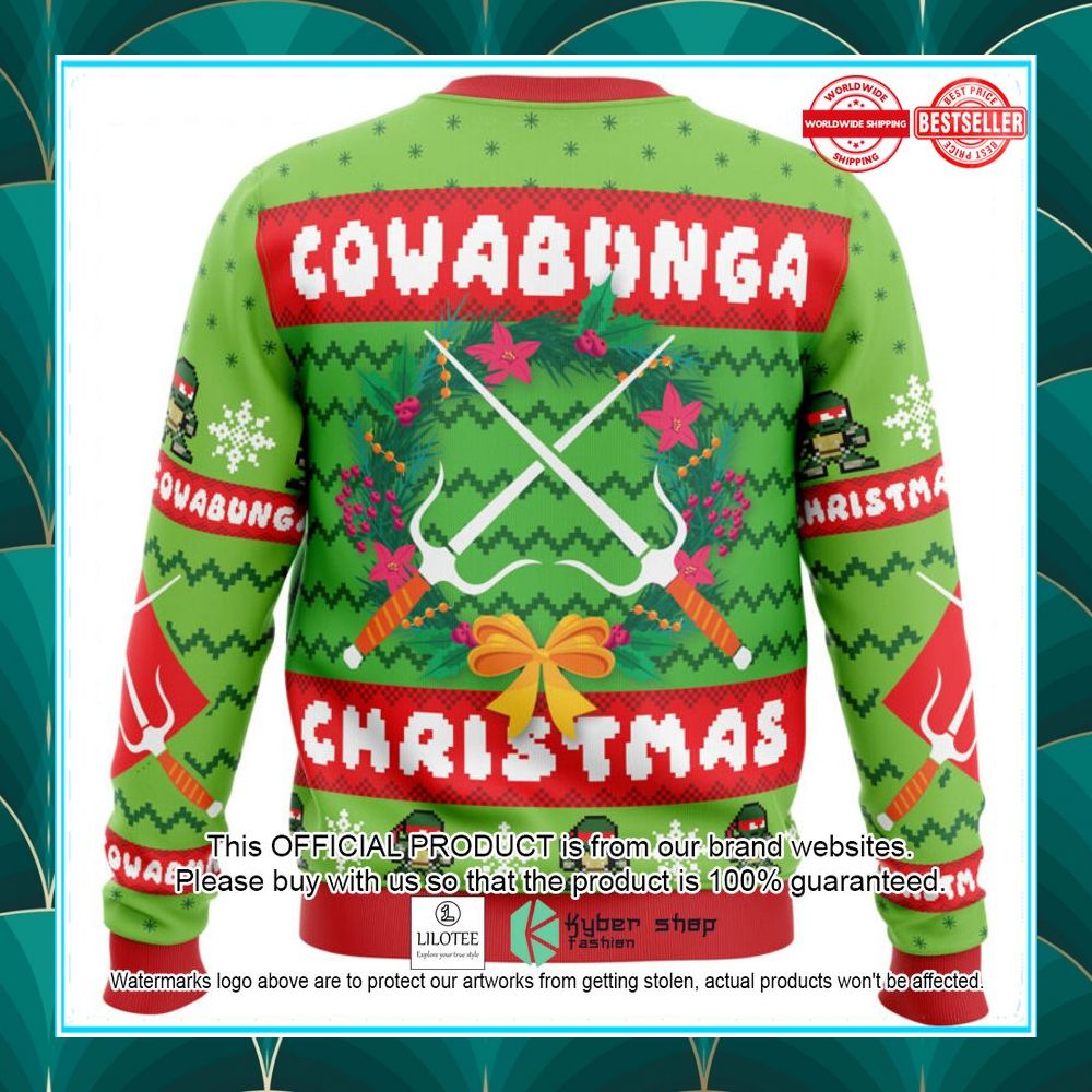 cowabunga raphael christmas teenage mutant ninja turtles christmas sweater 2 697