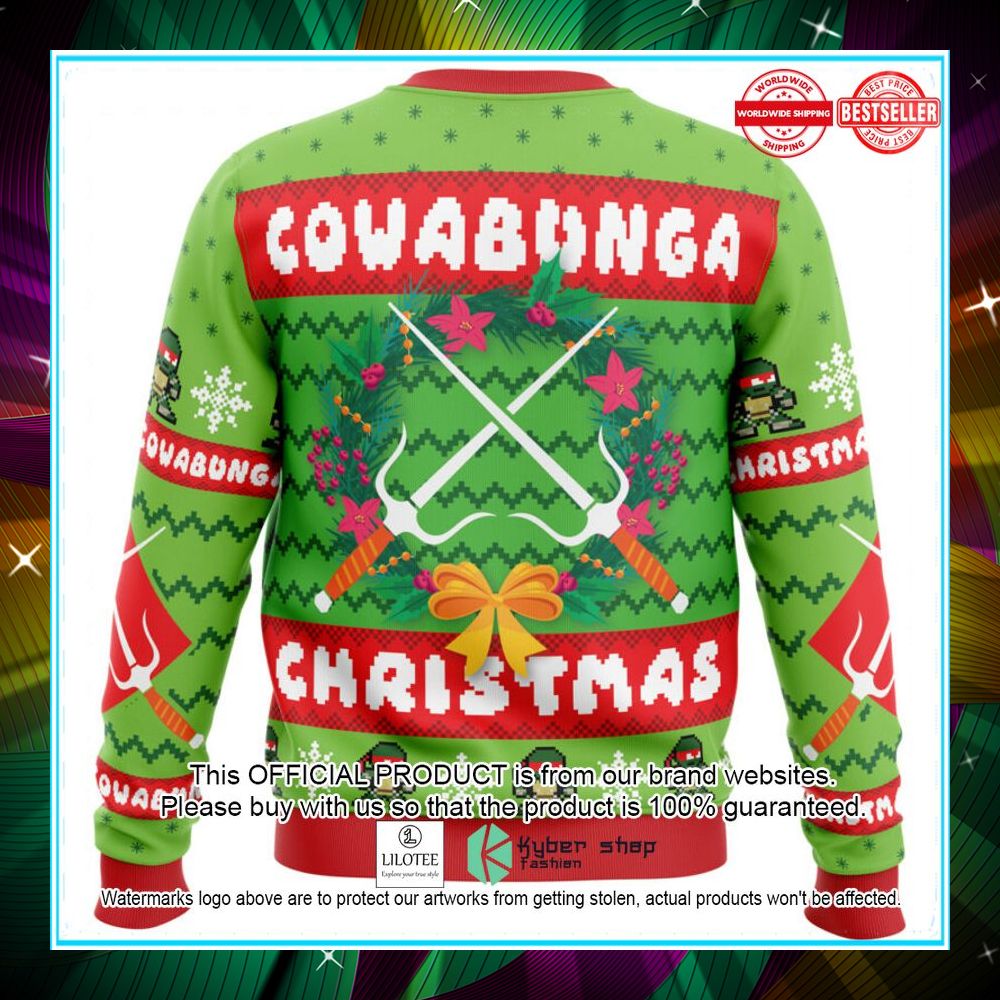 cowabunga raphael christmas teenage mutant ninja turtles christmas sweater 2 905