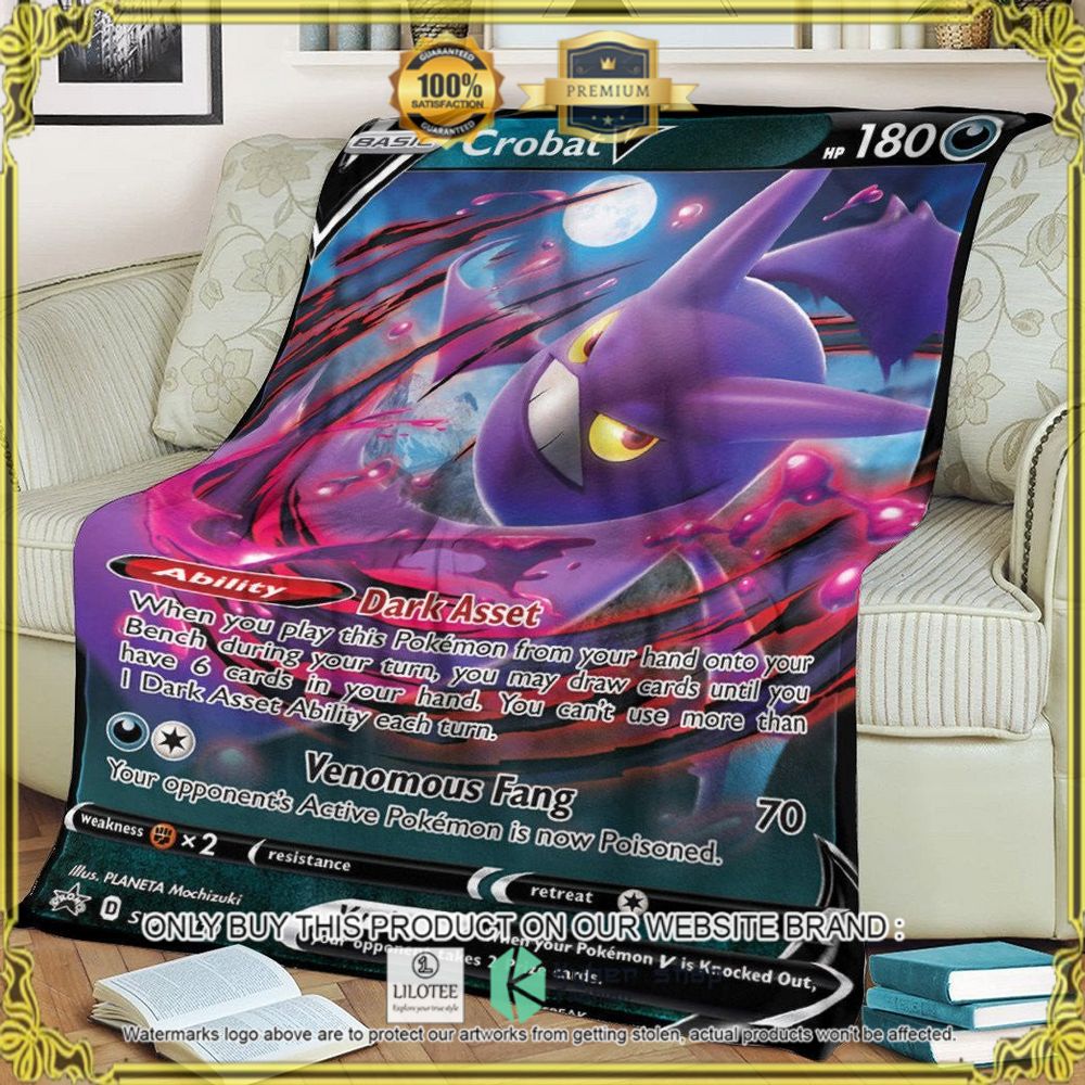 Crobat V Custom Pokemon Soft Blanket - LIMITED EDITION 6