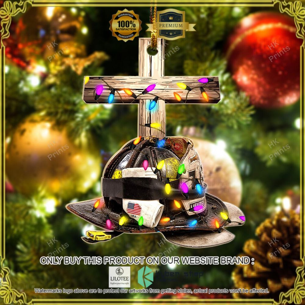 cross and helmet us flag christmas ornament 1 56706