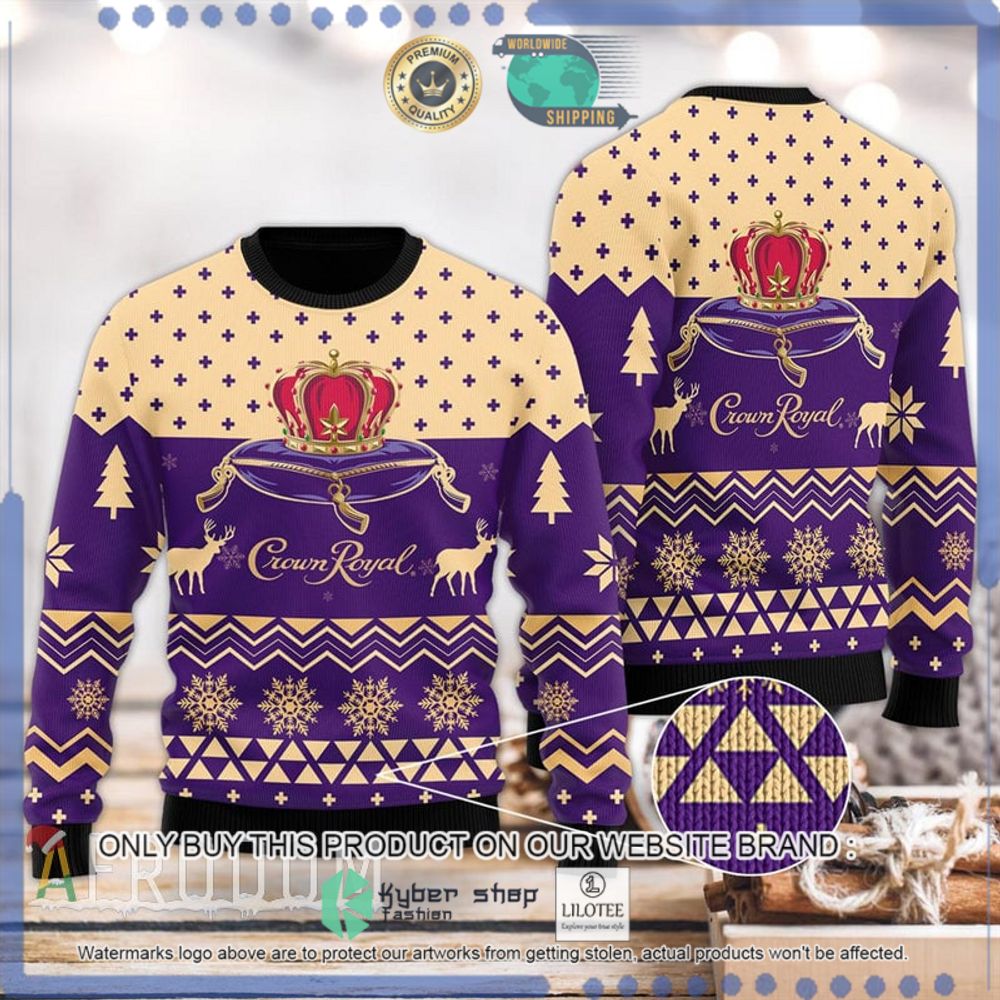 crown royal cream purple christmas sweater 1 81848