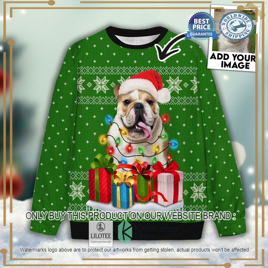 custom pet photo christmas light gift christmas sweater 1 4619