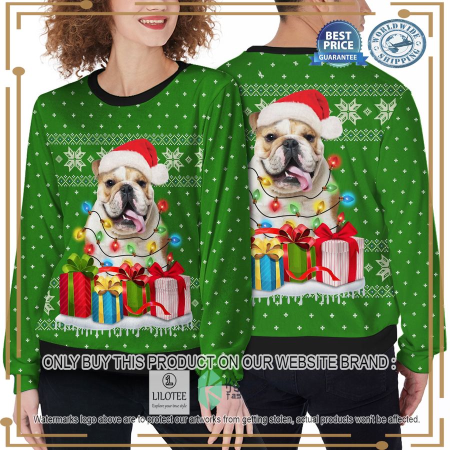 custom pet photo christmas light gift christmas sweater 2 93857