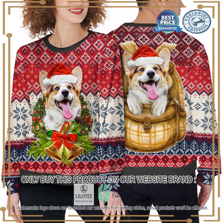 custom pet photo laurel wreath vintage pattern christmas sweater 2 97296