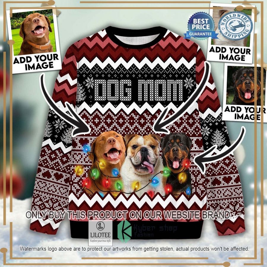 custom pets photos funny dog mom christmas sweater 1 95360