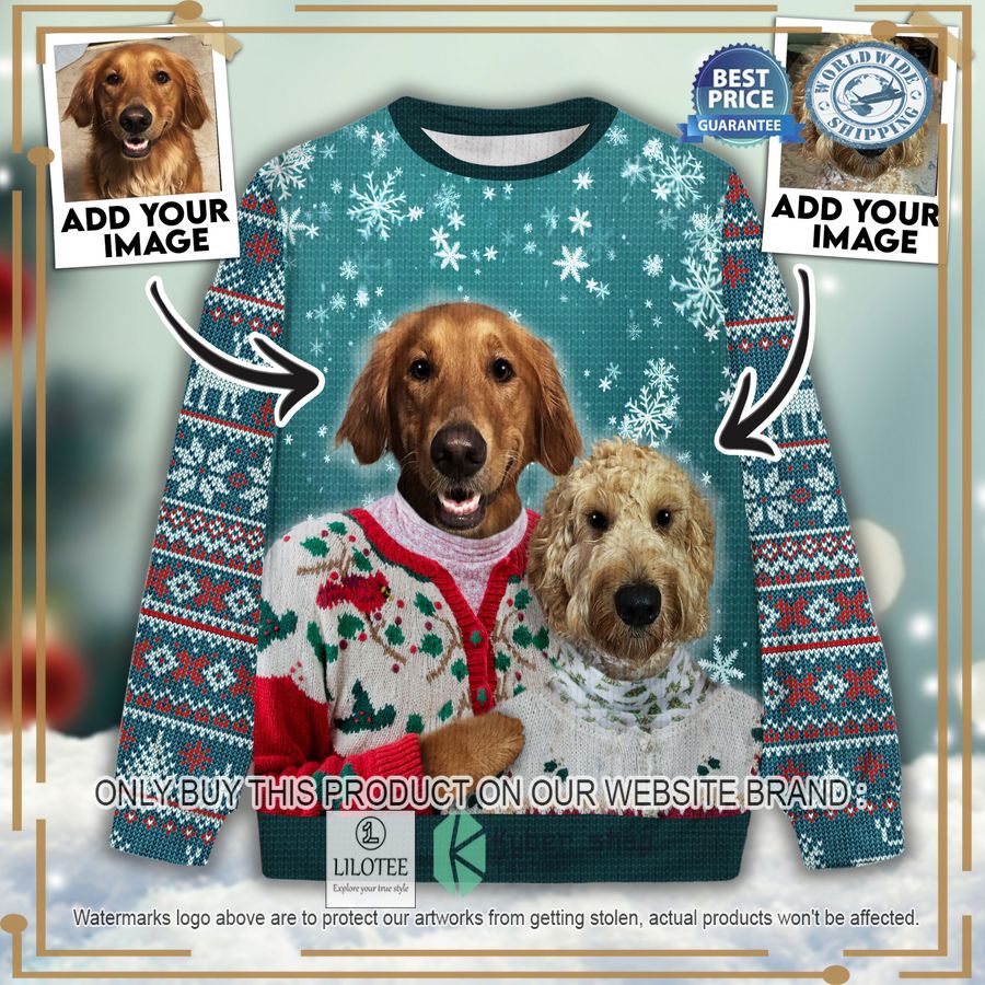 custom photos mutiple pets christmas sweater 1 78562