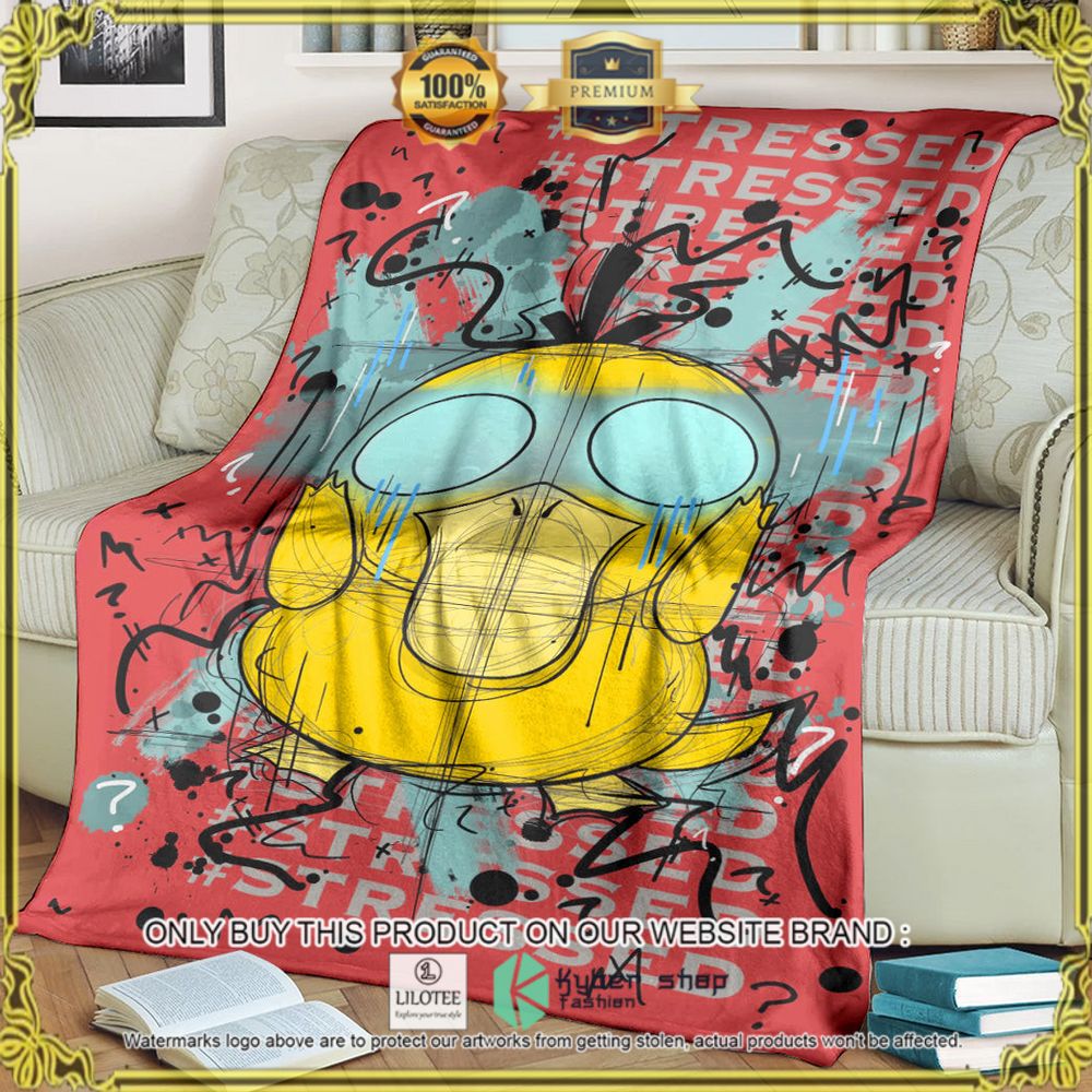 Custom Psyduck Art Custom Pokemon Soft Blanket - LIMITED EDITION 8