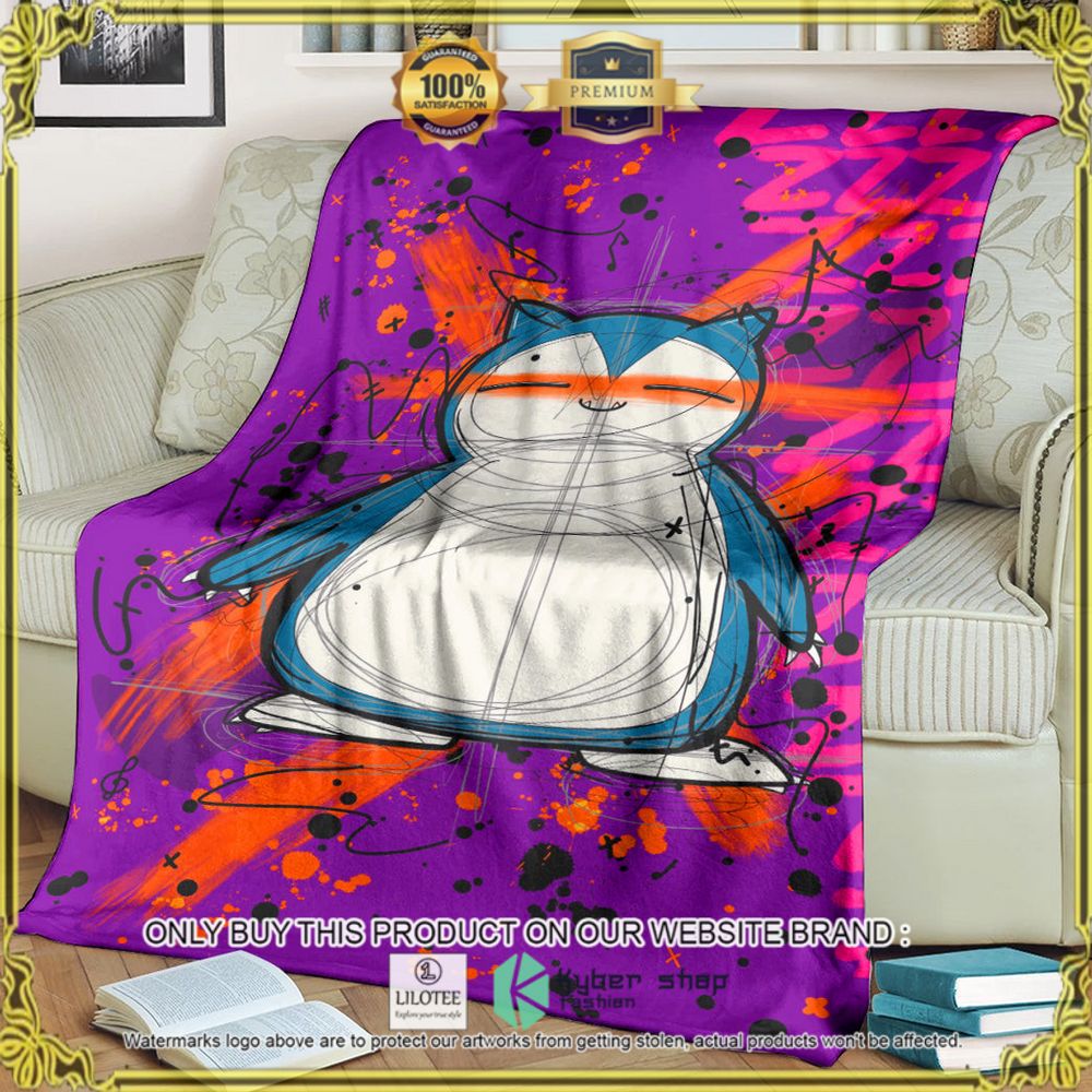 Custom Snorlax Art Custom Pokemon Soft Blanket - LIMITED EDITION 6