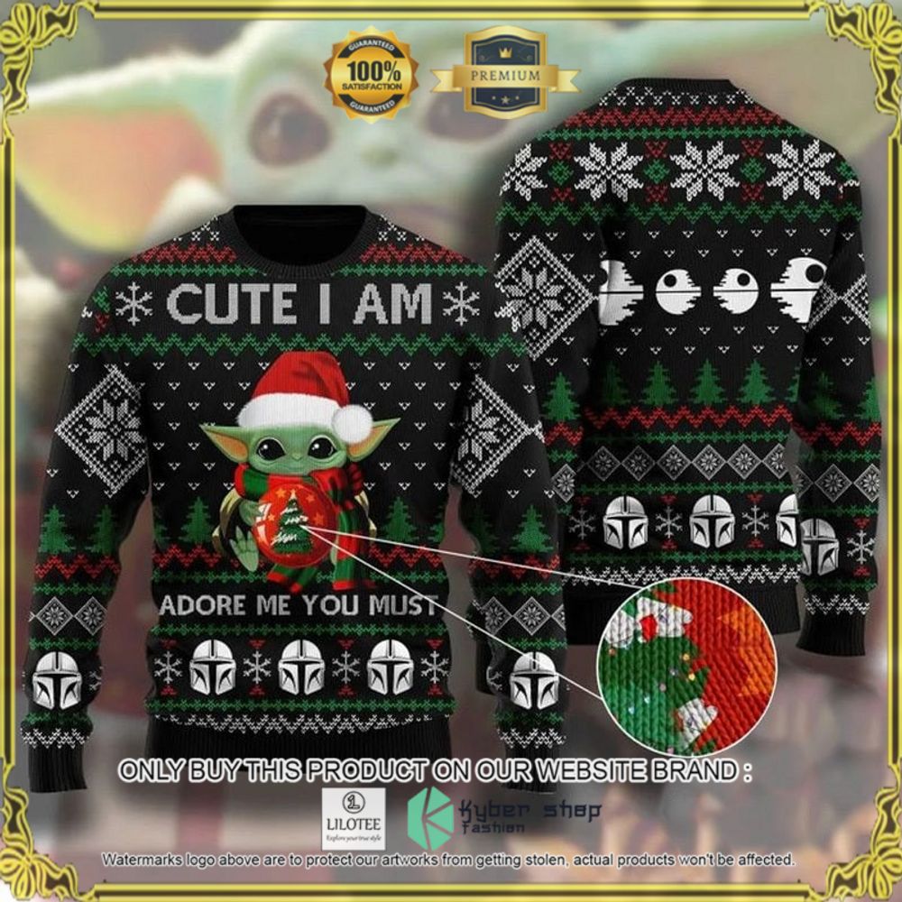 cute i am adore me you must baby yoda star wars christmas sweater 1 95396