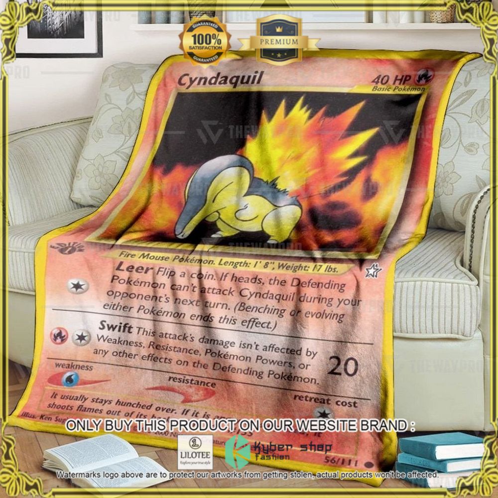 Cyndaquil 1st Edition Leer Custom Pokemon Soft Blanket - LIMITED EDITION 8