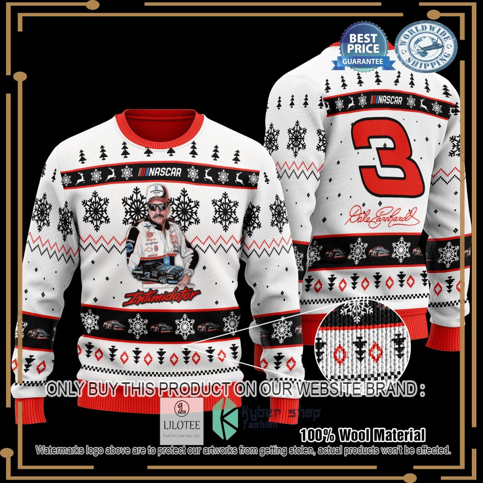 dale earnhardt white christmas sweater 1 6183