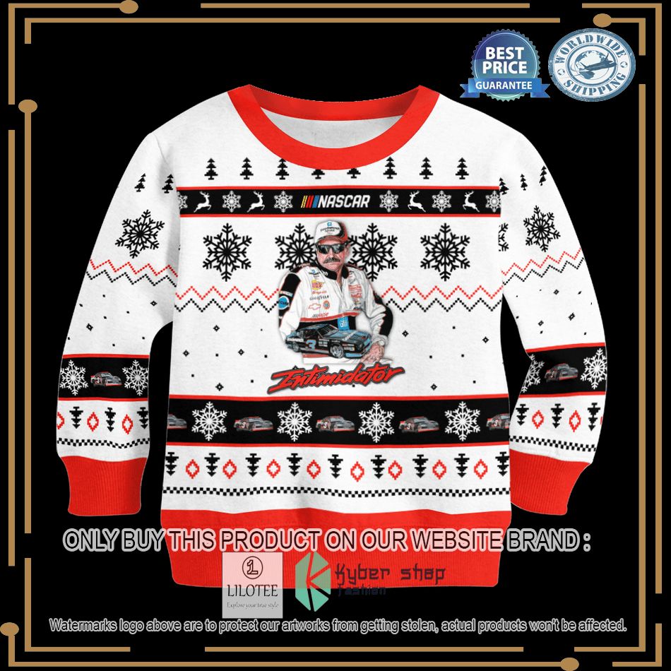 dale earnhardt white christmas sweater 2 91505