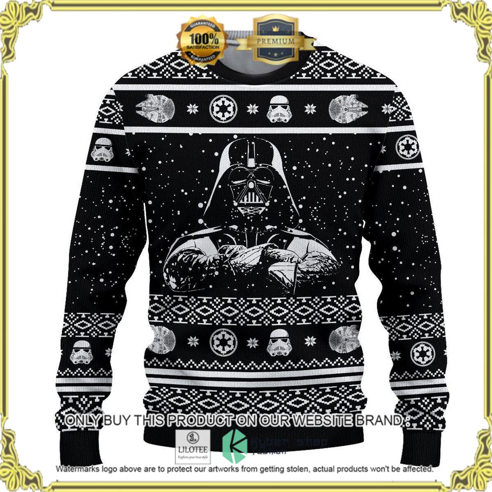 darth vader star wars black christmas sweater 1 40454