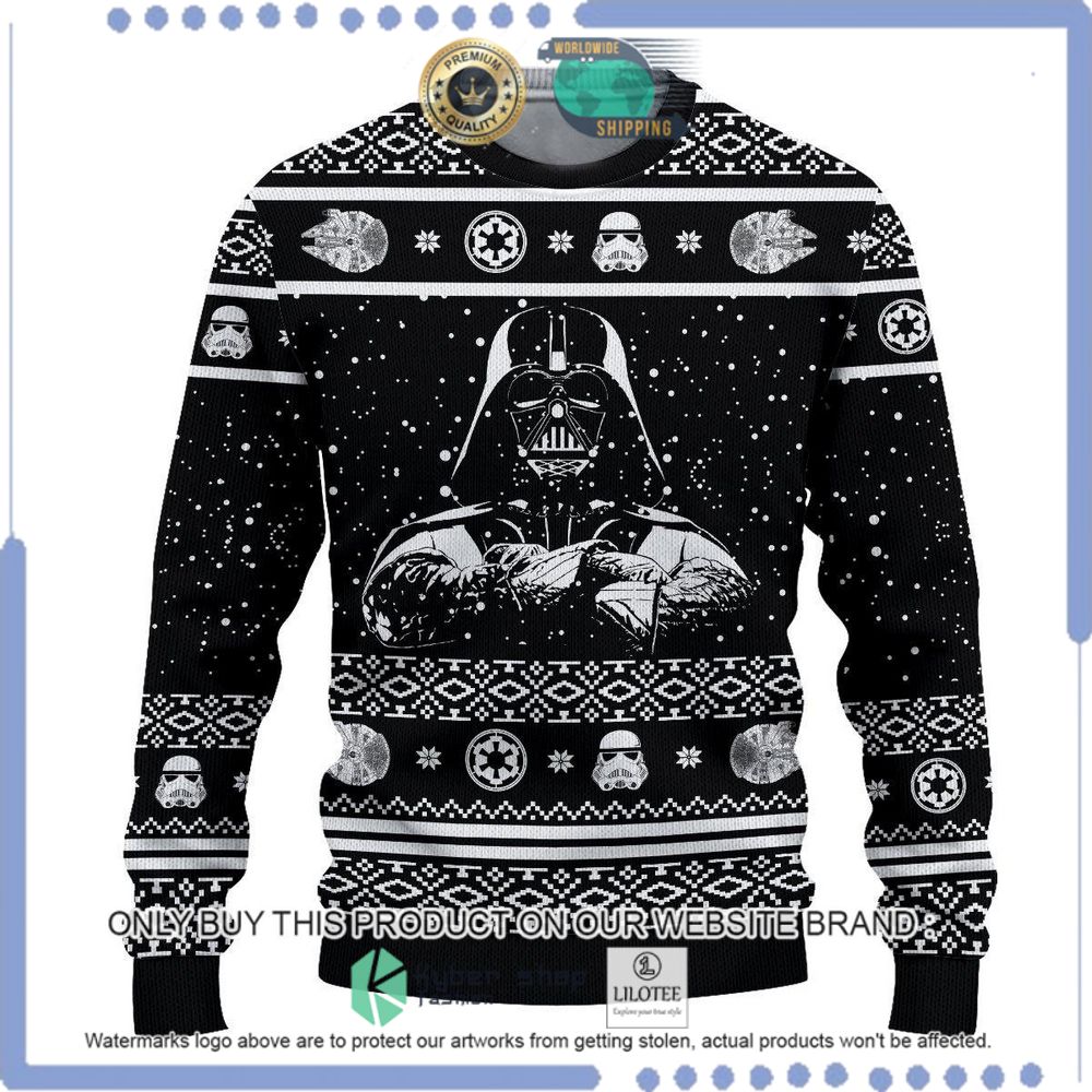darth vader star wars black christmas sweater 1 54063