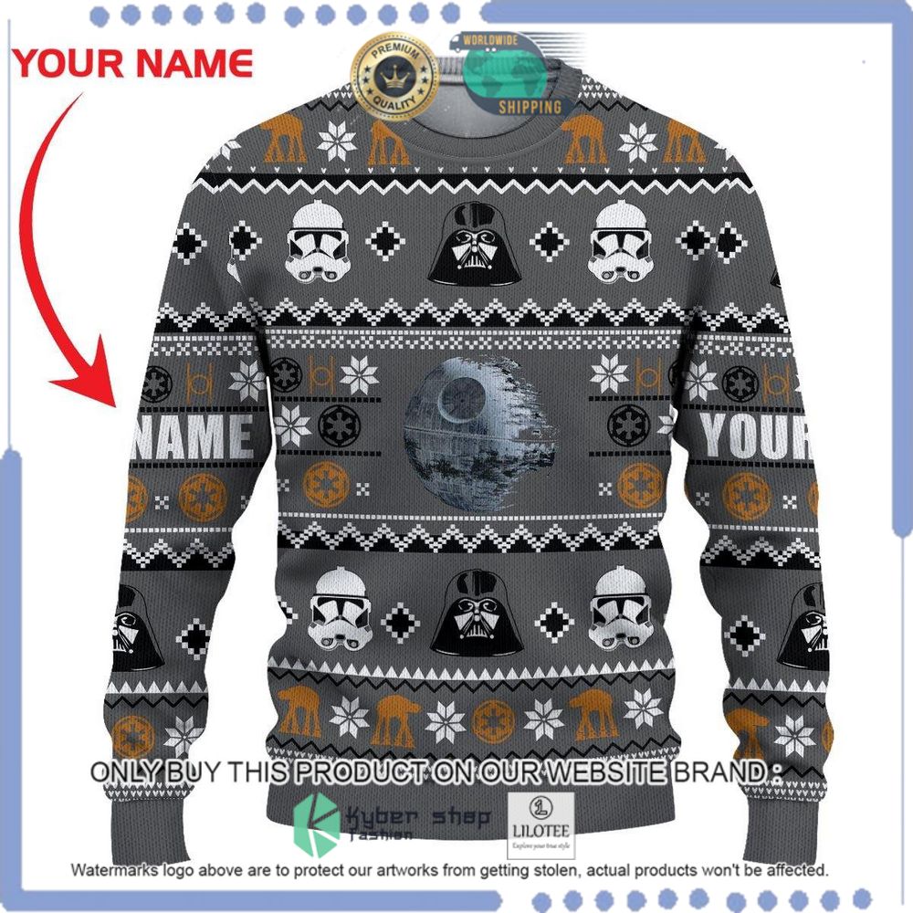 darth vader stormtrooper star wars your name christmas sweater 1 41675