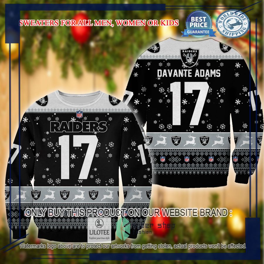 davante adams las vegas raiders christmas sweater 1 23202
