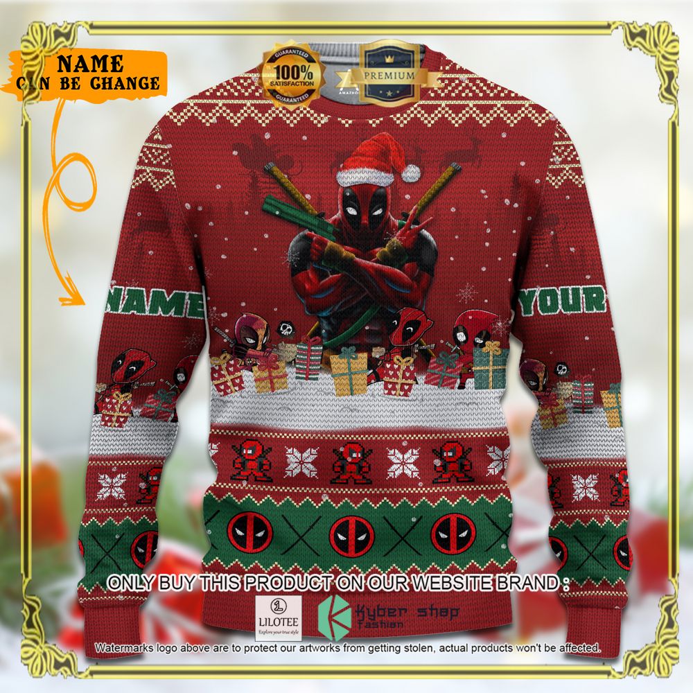 Deadpool Marvel Custom Name Ugly Christmas Sweater - LIMITED EDITION 8