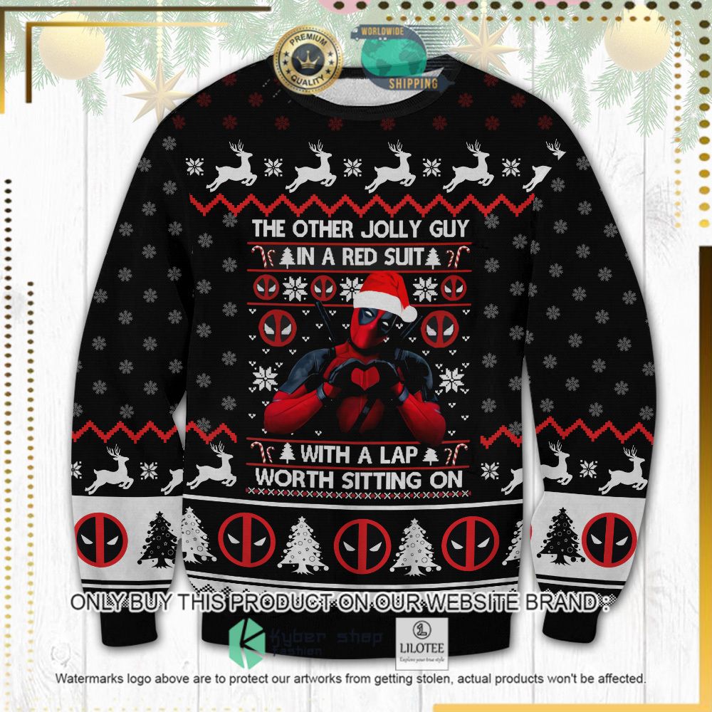 deadpool the other jolly guy black white ugly sweater 1 71397