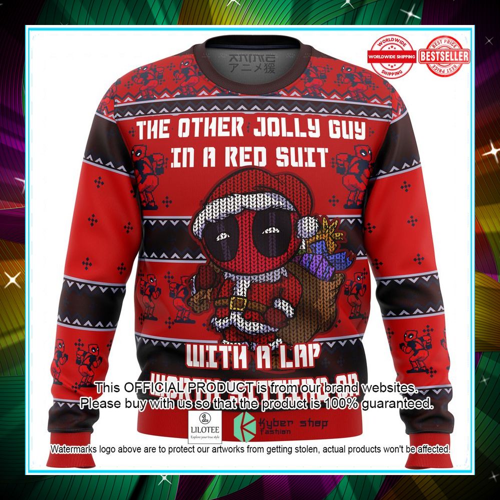 deadpool the other jolly guy in a red suit sweater 1 502