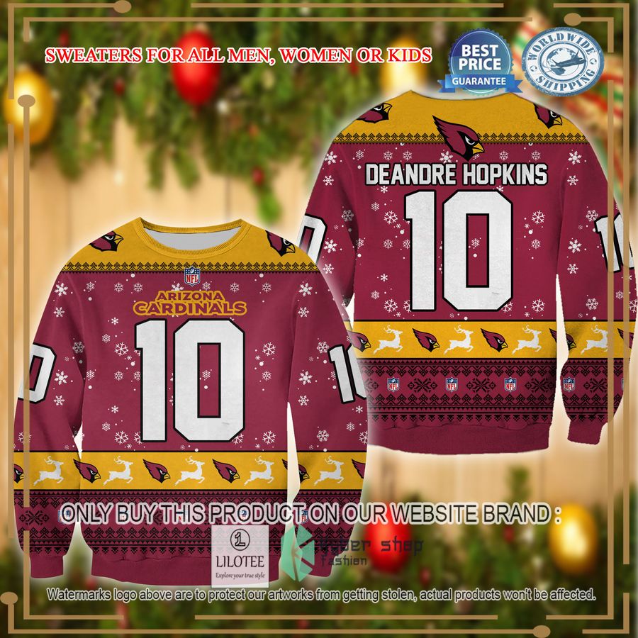 deandre hopkins arizona cardinals christmas sweater 1 22610