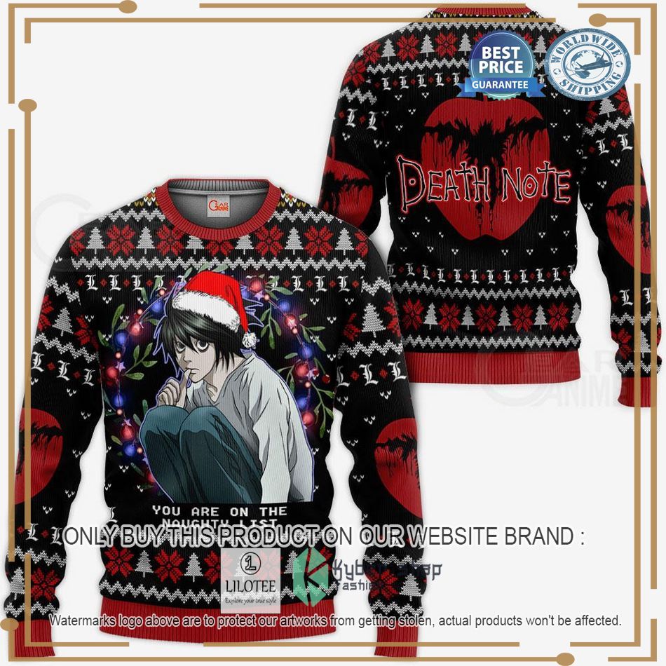 Death Note L Lawliet Ugly Christmas Sweater 2