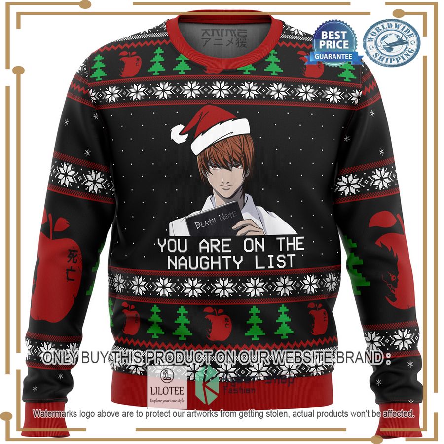 death note naughty list christmas sweater 1 26734