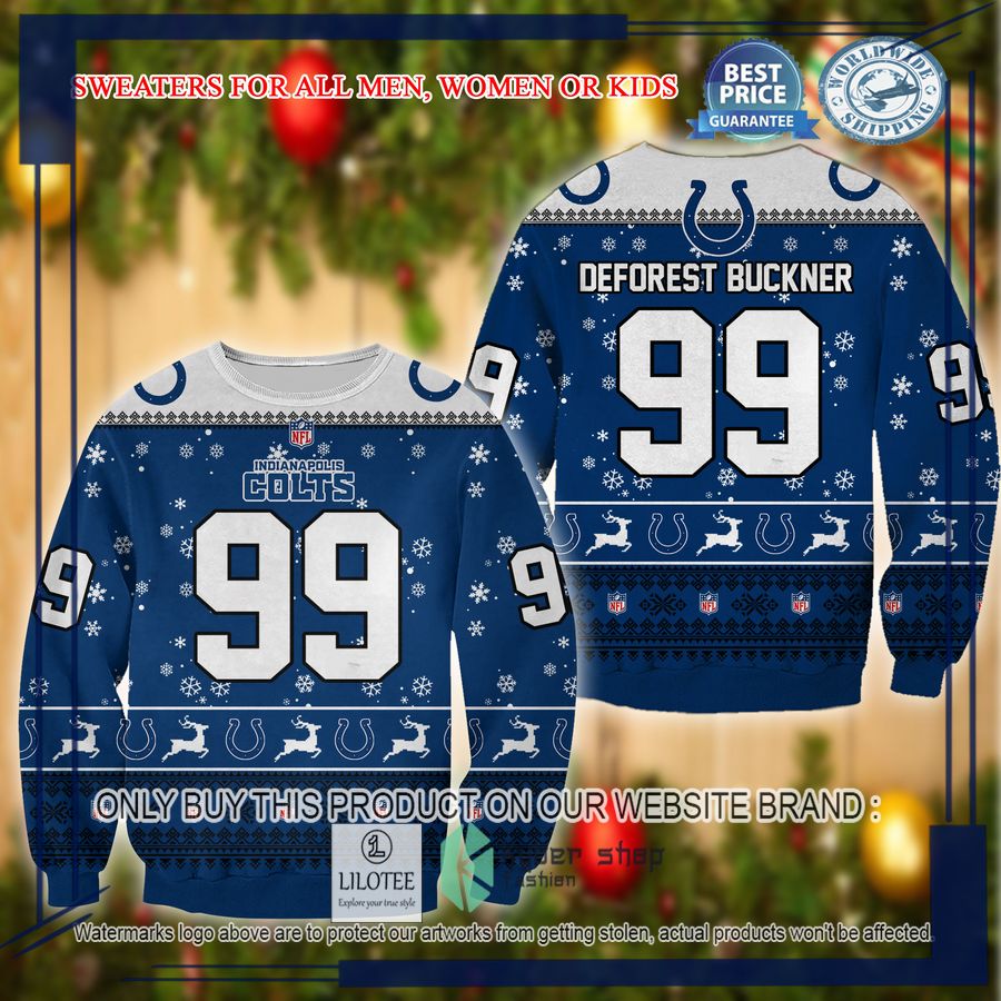 deforest buckner indianapolis colts christmas sweater 1 11946