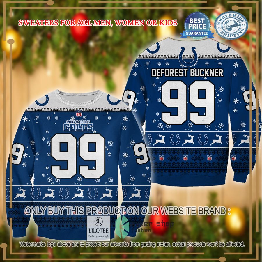 deforest buckner indianapolis colts christmas sweater 1 84862