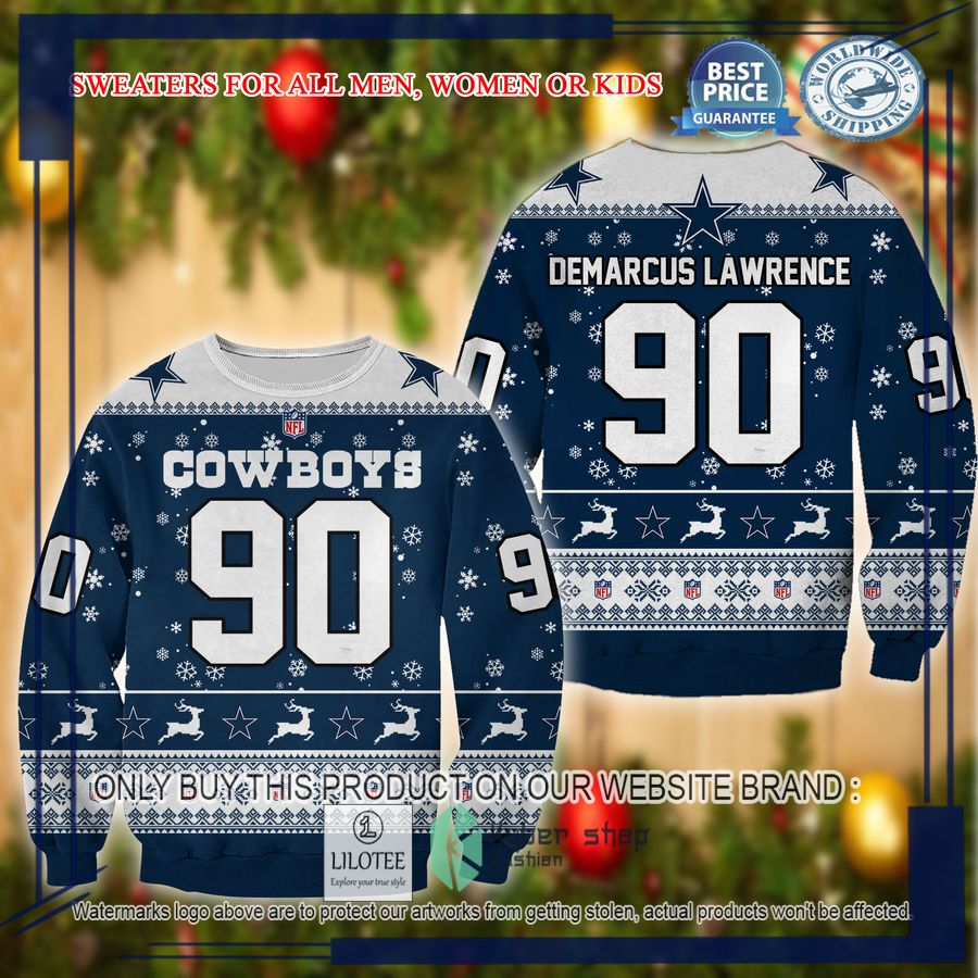 demarcus lawrence dallas cowboys christmas sweater 1 75280