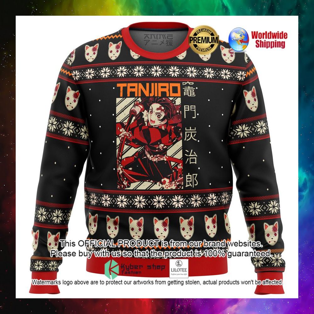 demon slayer tanjiro anime christmas sweater 1 308