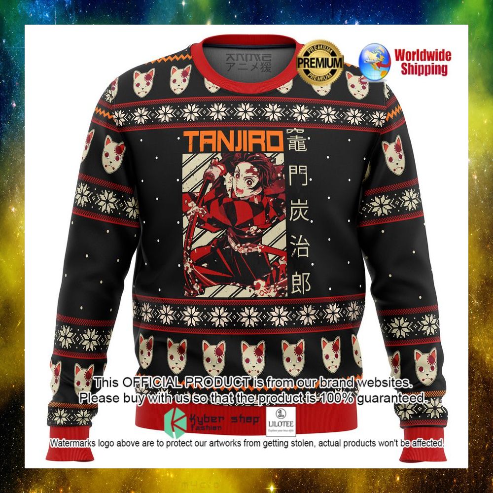 demon slayer tanjiro anime christmas sweater 1 828