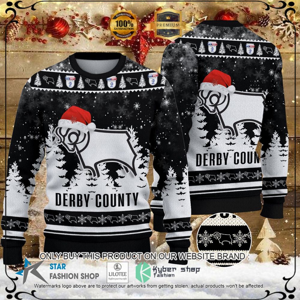 derby county black white christmas sweater 1 30189