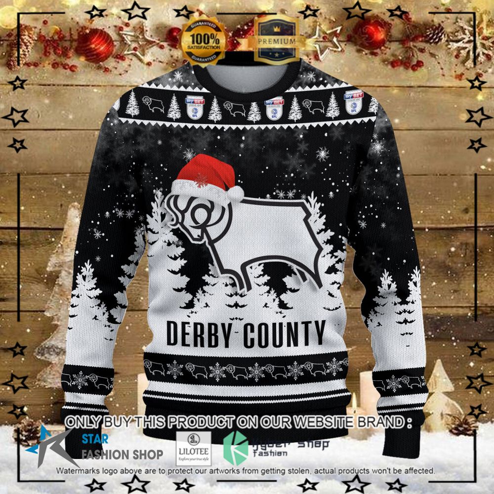 derby county black white christmas sweater 1 79809