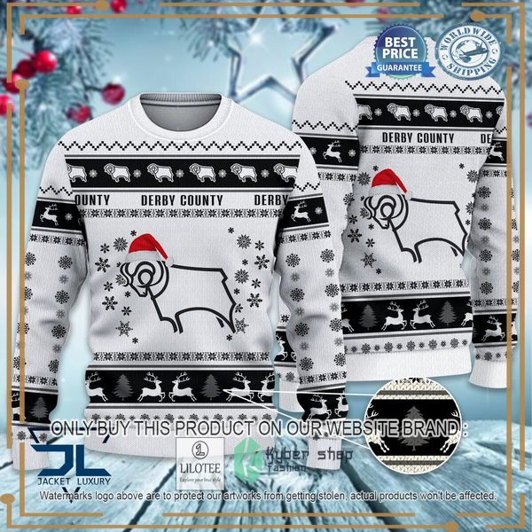 derby county white christmas sweater 1 83720