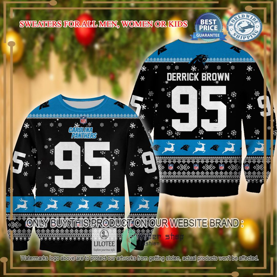 derrick brown carolina panthers christmas sweater 1 52285