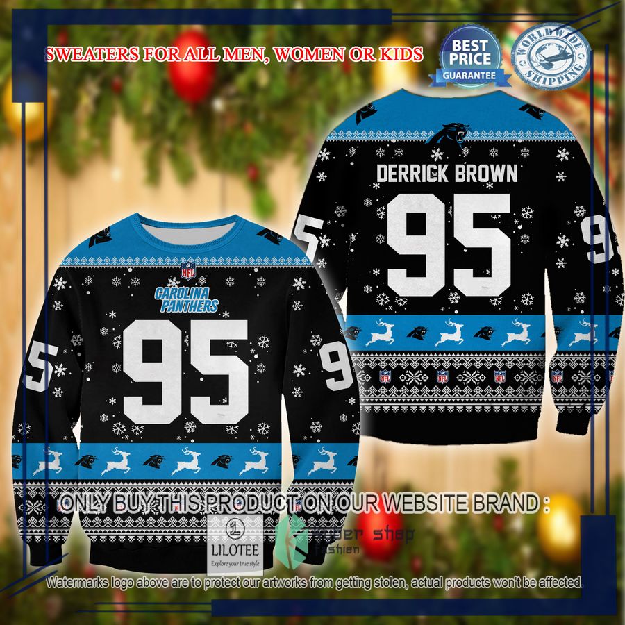 derrick brown carolina panthers christmas sweater 1 83963