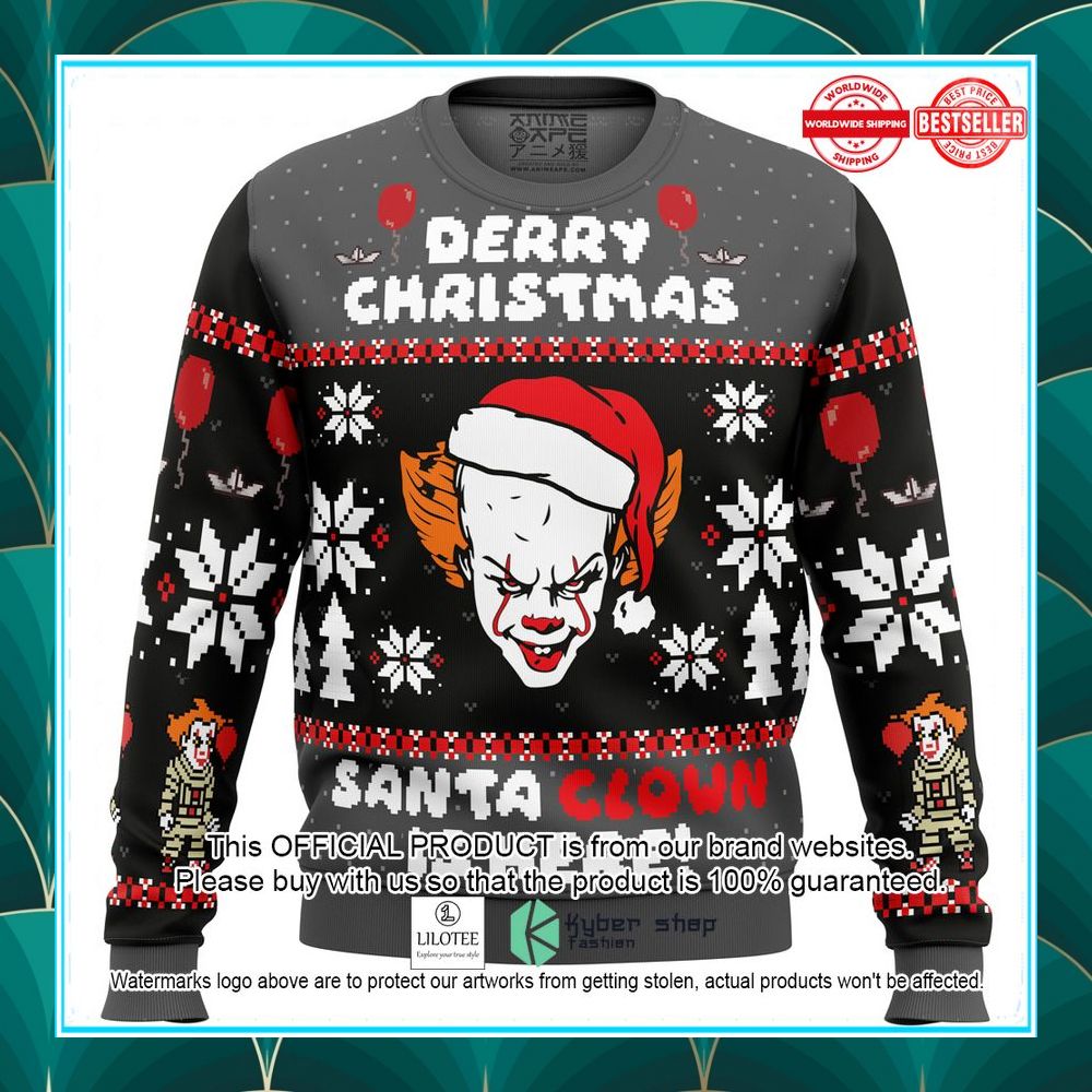 derry christmas pennywise the clown christmas sweater 2 805