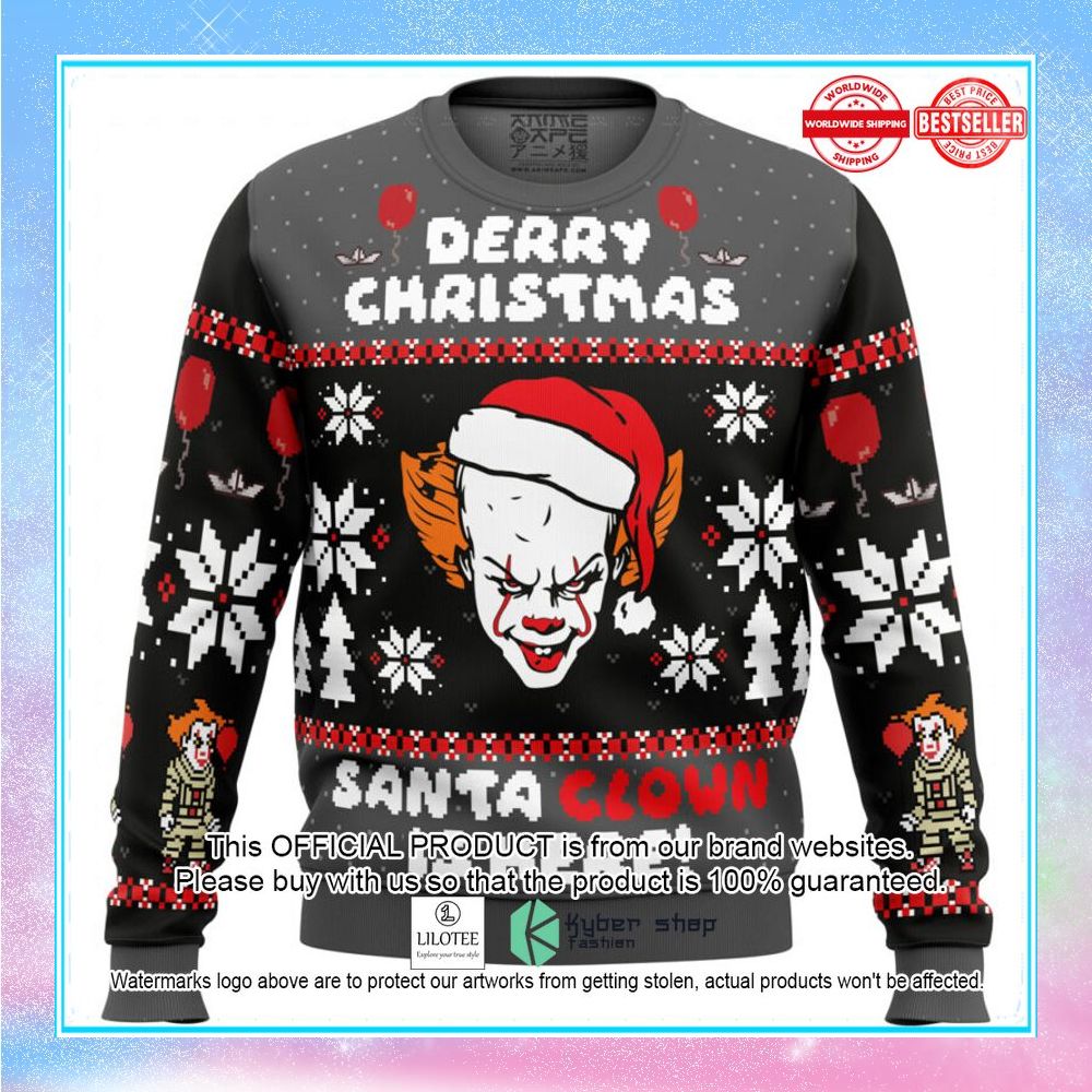 derry christmas pennywise the clown sweater christmas 1 703