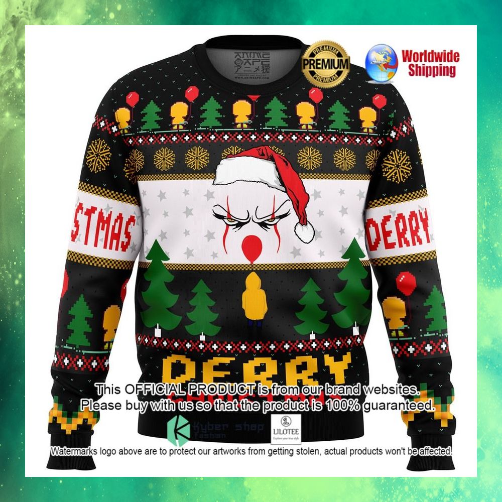derry pennywise it christmas sweater 1 318