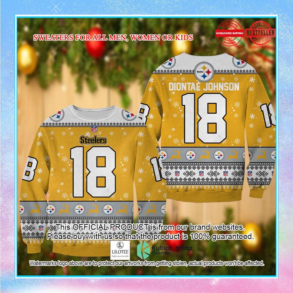 diontae johnson pittsburgh steelers christmas sweater 1 89
