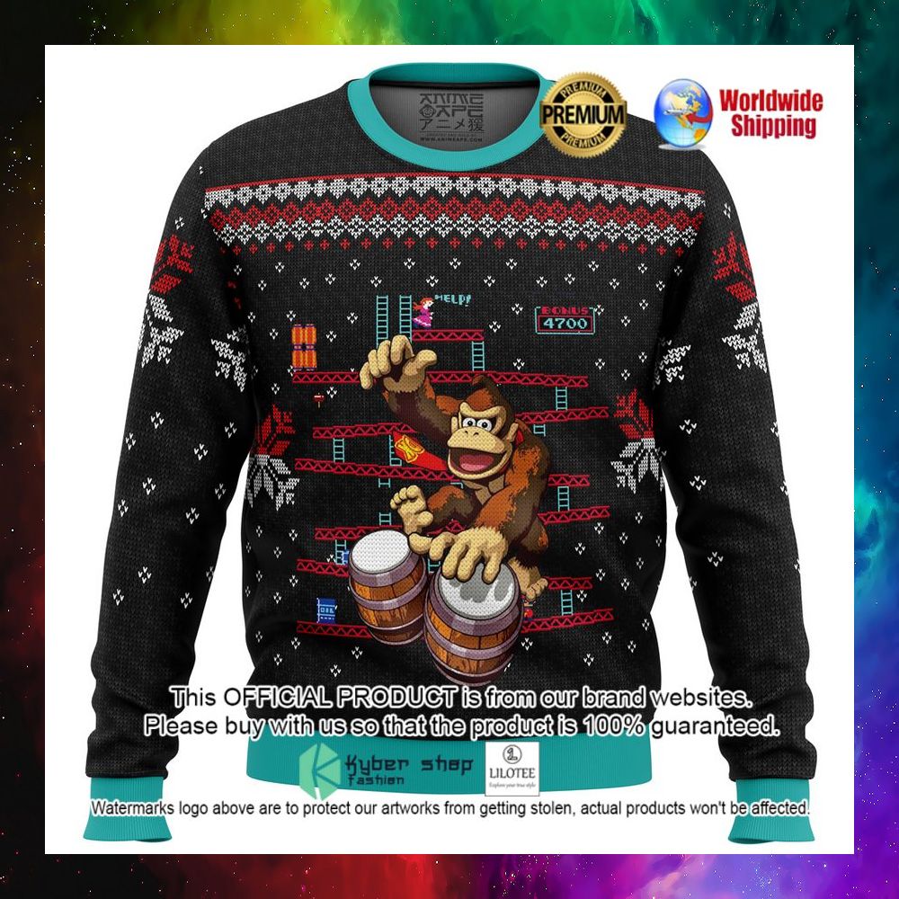 donkey kong drums christmas sweater 1 835
