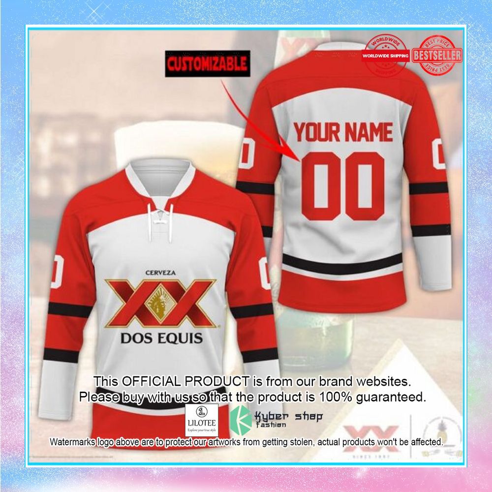 dos equis custom name hockey jersey 1 208