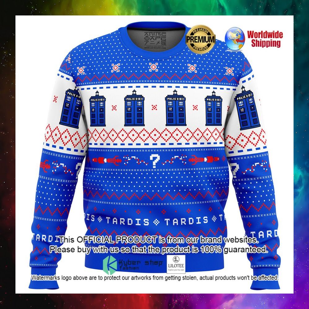 dr who tardis christmas sweater 1 159