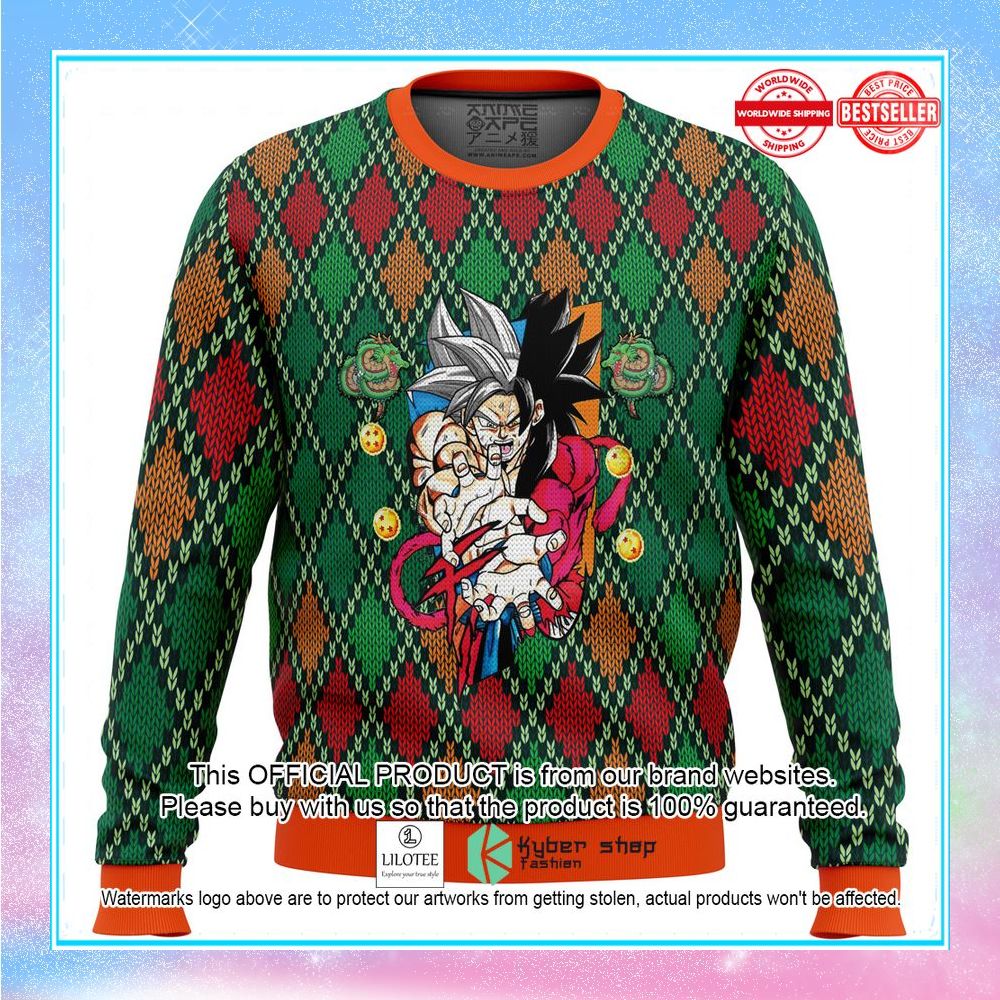 dragon ball z ssj4 goku christmas sweater 1 300