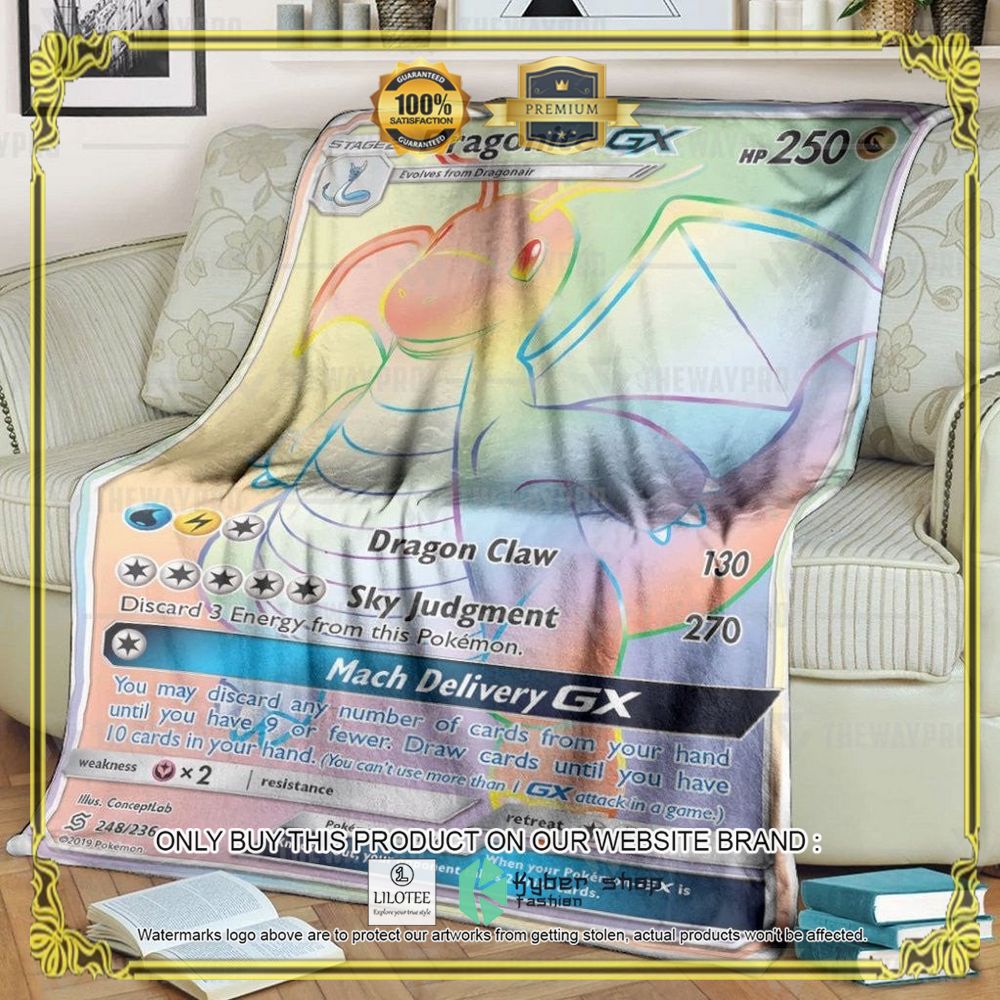 Dragonite GX Match Delivery Rainbow Anime Pokemon Blanket - LIMITED EDITION 9