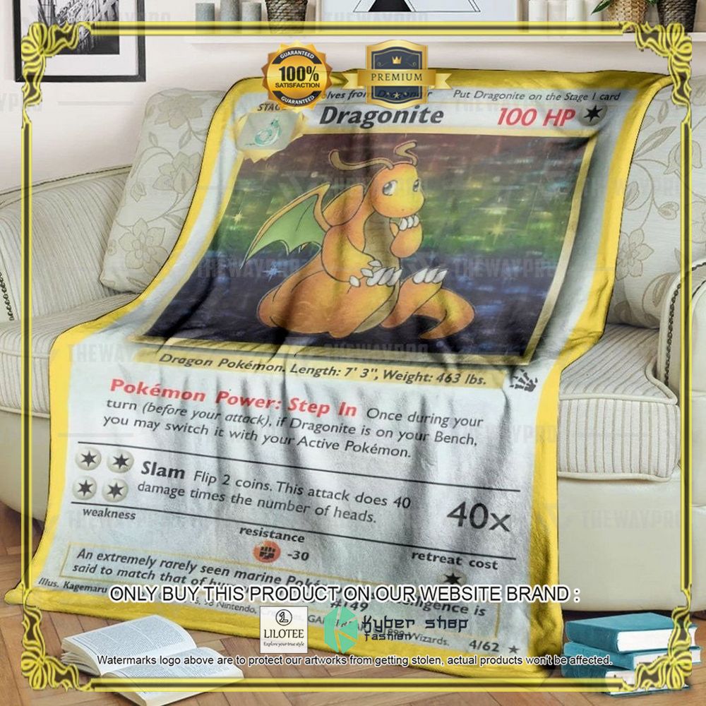 Dragonite Holo 1st Edition Anime Pokemon Blanket - LIMITED EDITION 9